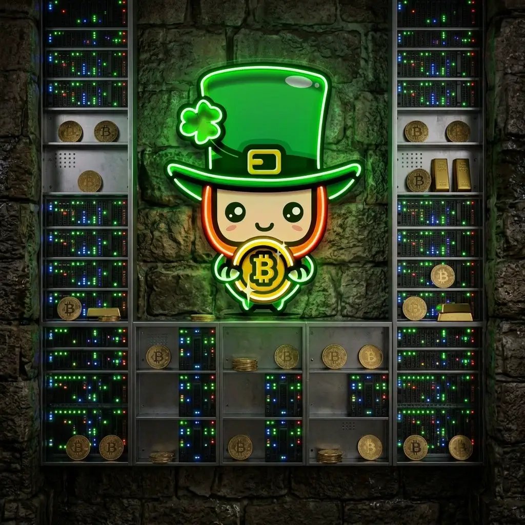 Leprechaun Hugging Bitcoin LED Neon Sign Light Pop Art