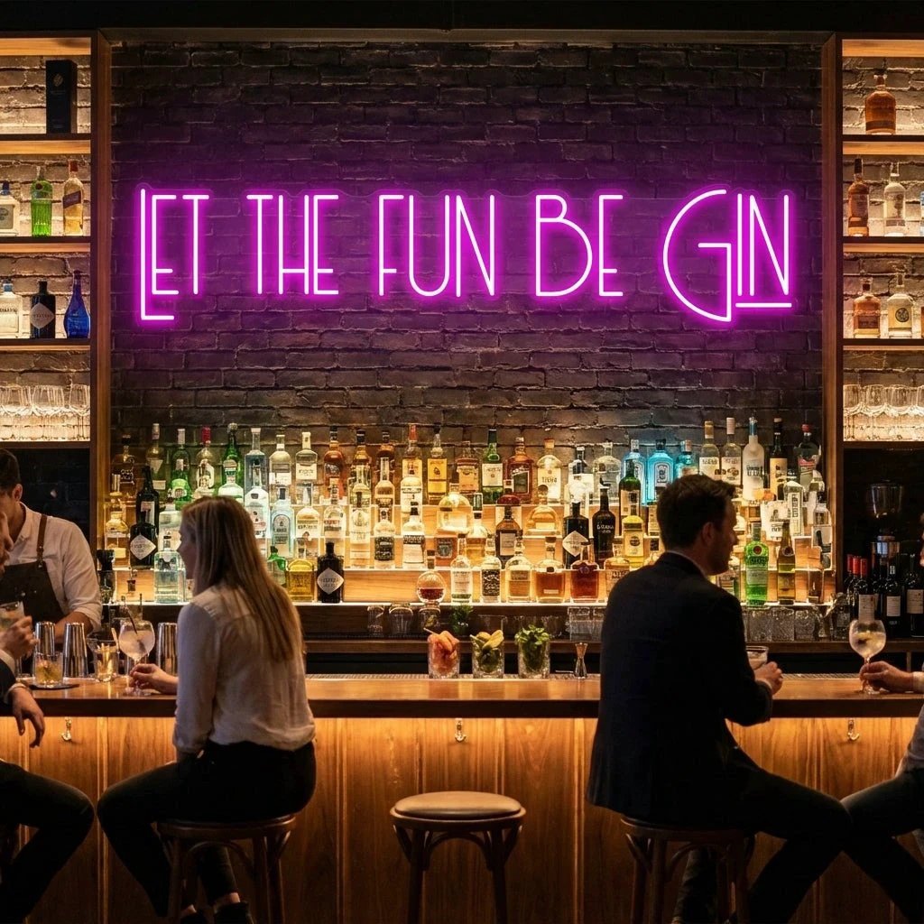 Let The Fun Be Gin Led Neon Sign Light