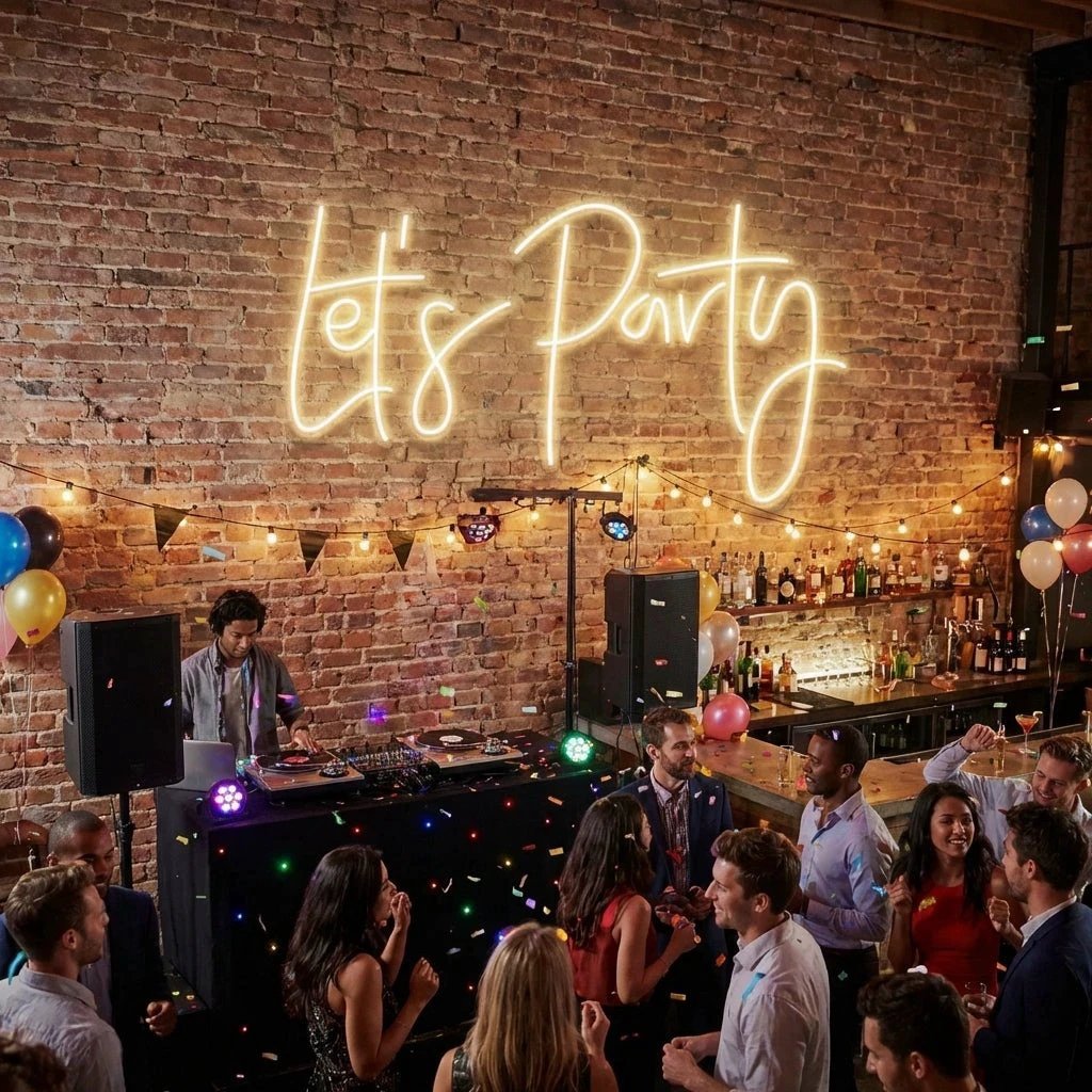 Let's Party Led Neon Sign Light