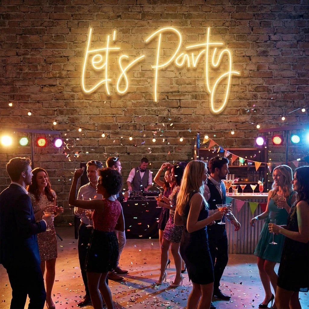 Let's Party Led Neon Sign Light
