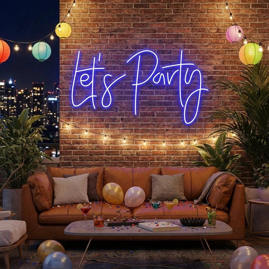 Let's Party Led Neon Sign Light