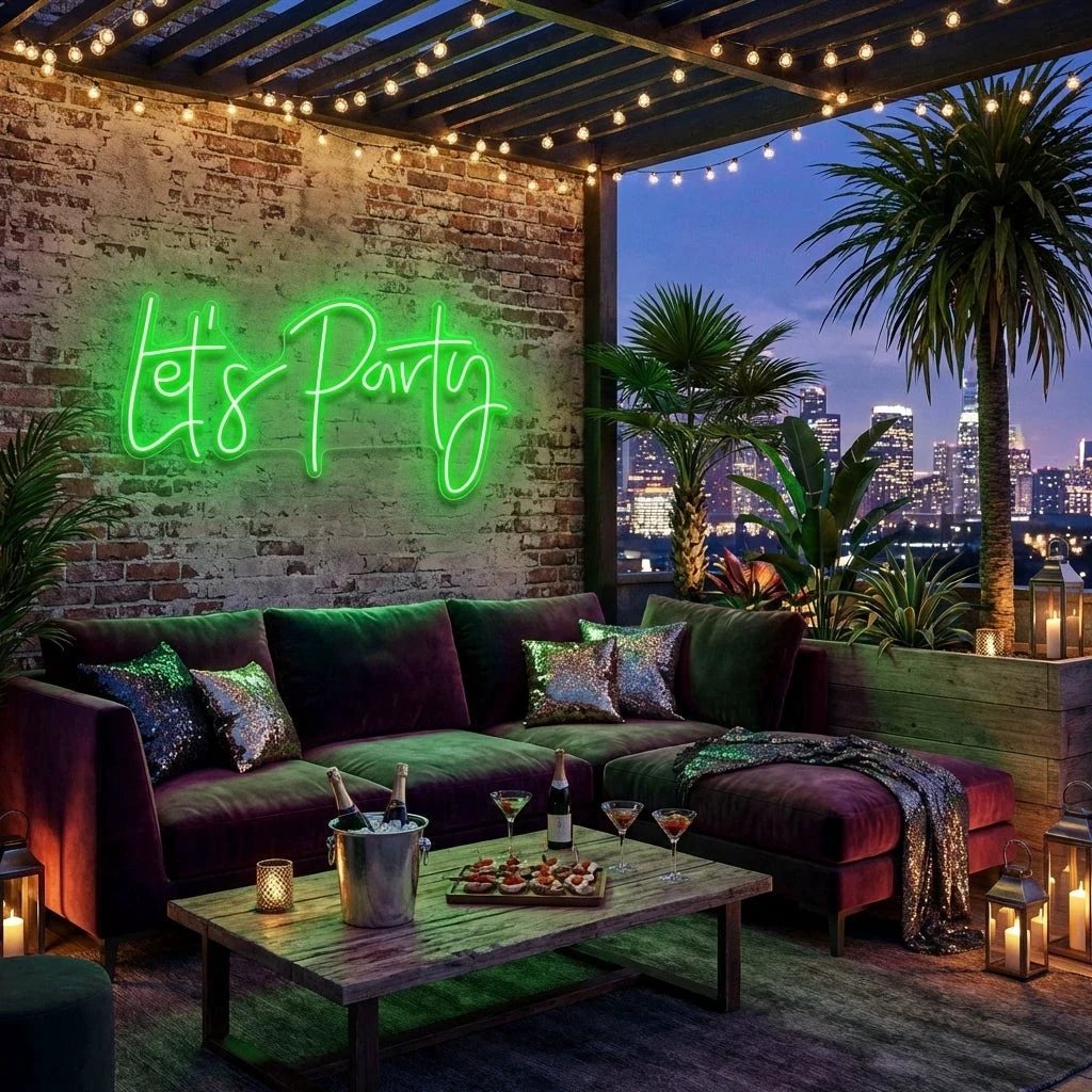 Let's Party Led Neon Sign Light