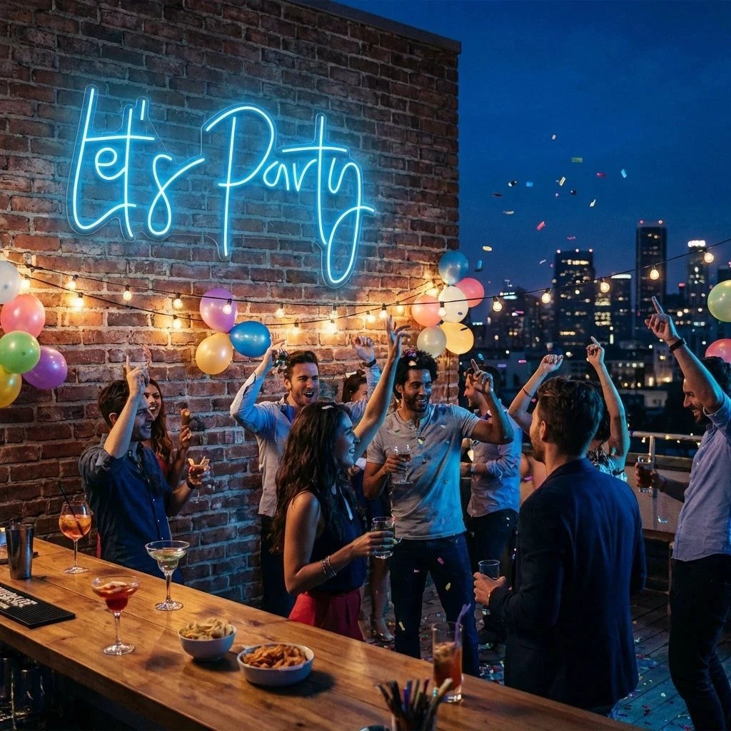 Let's Party Led Neon Sign Light