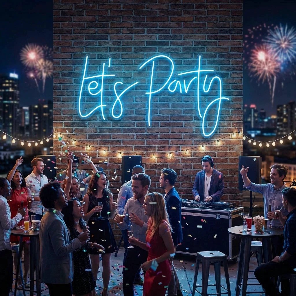 Let's Party Led Neon Sign Light