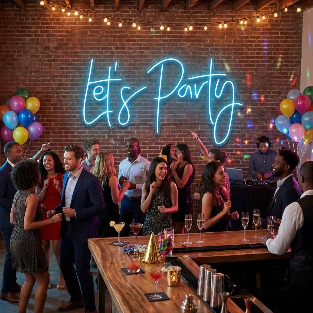 Let's Party Led Neon Sign Light