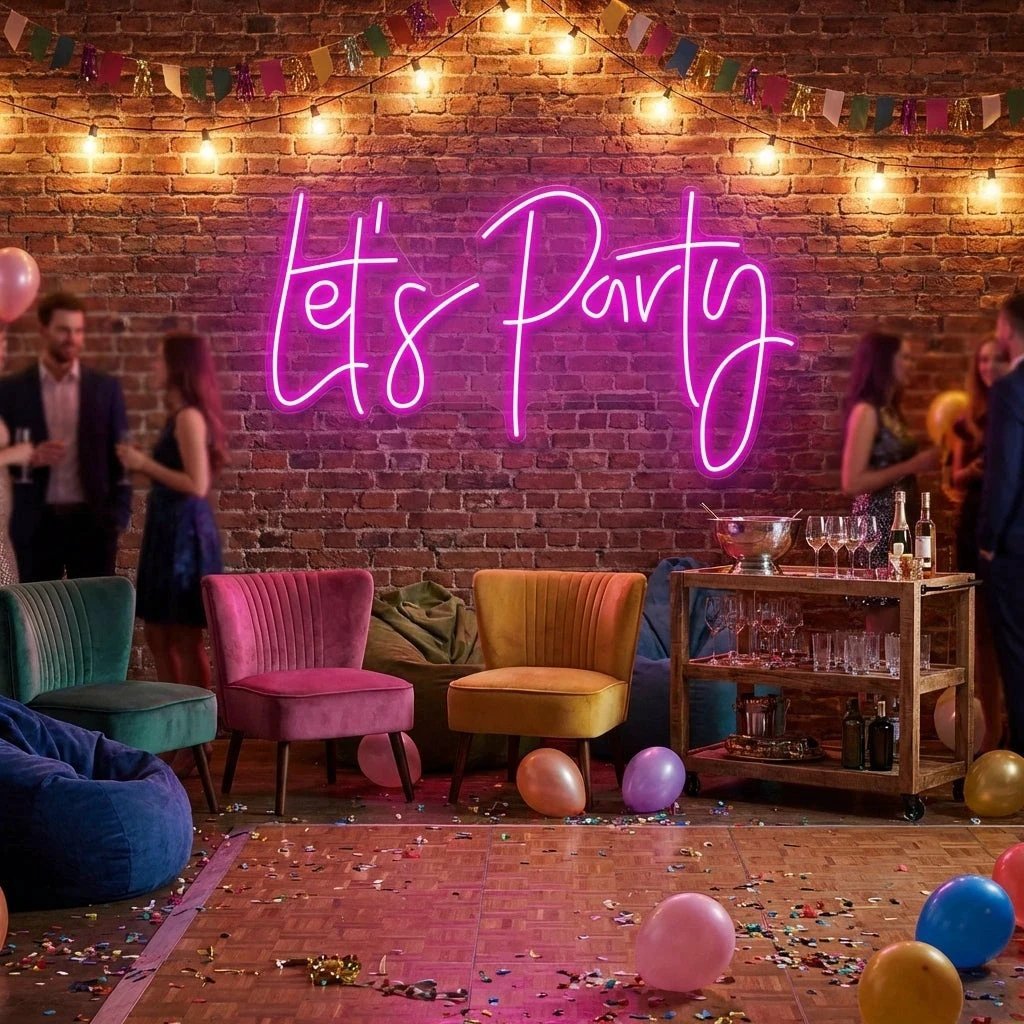 Let's Party Led Neon Sign Light