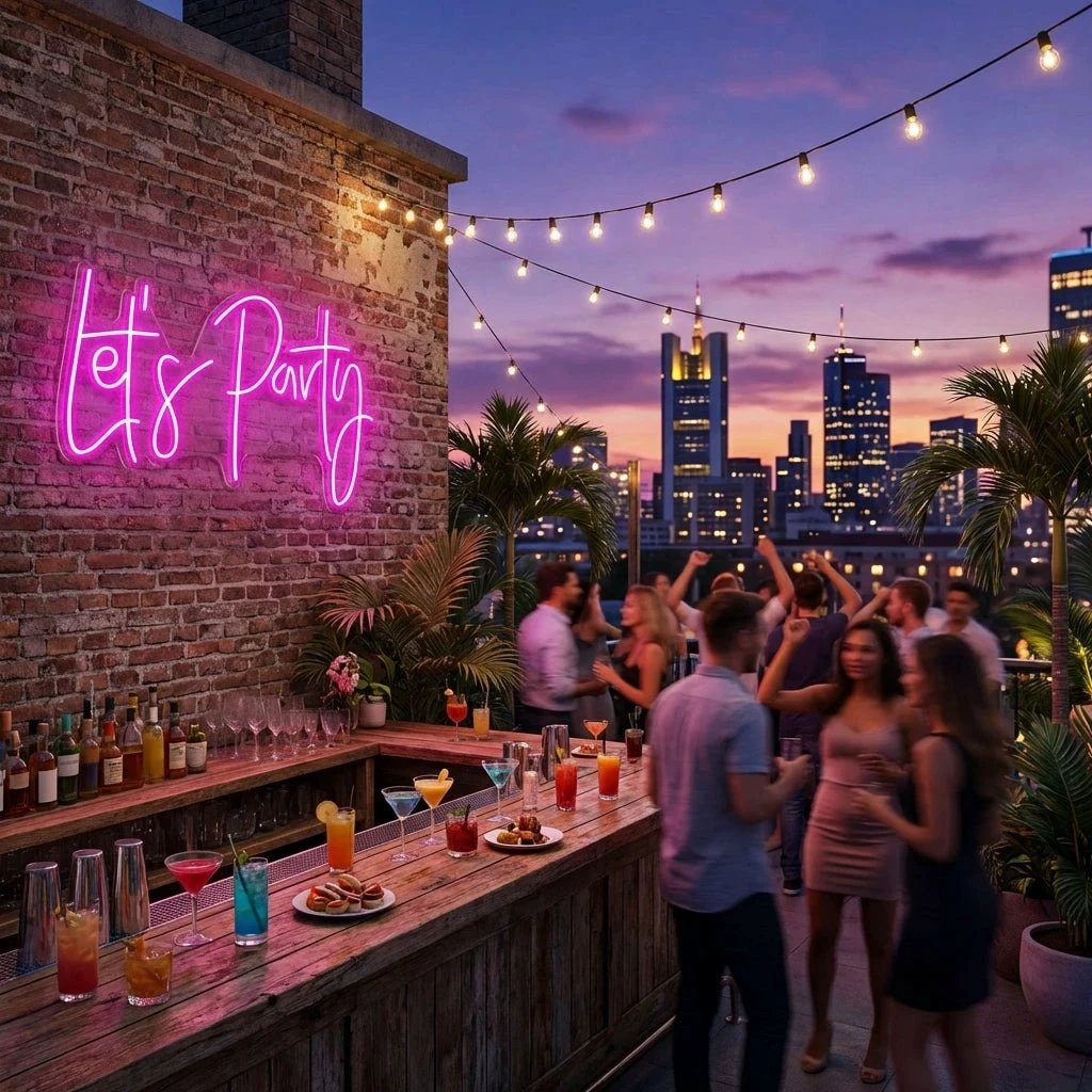 Let's Party Led Neon Sign Light