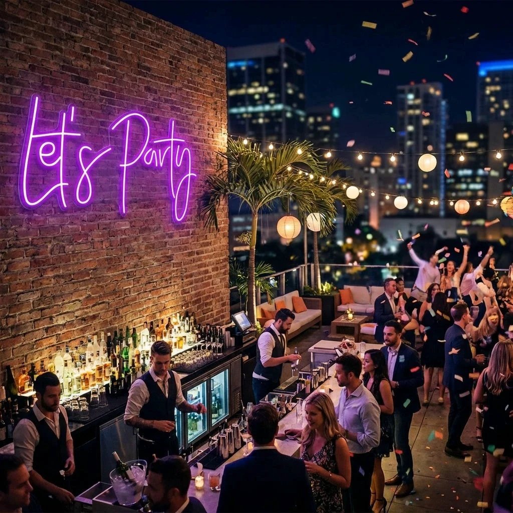 Let's Party Led Neon Sign Light