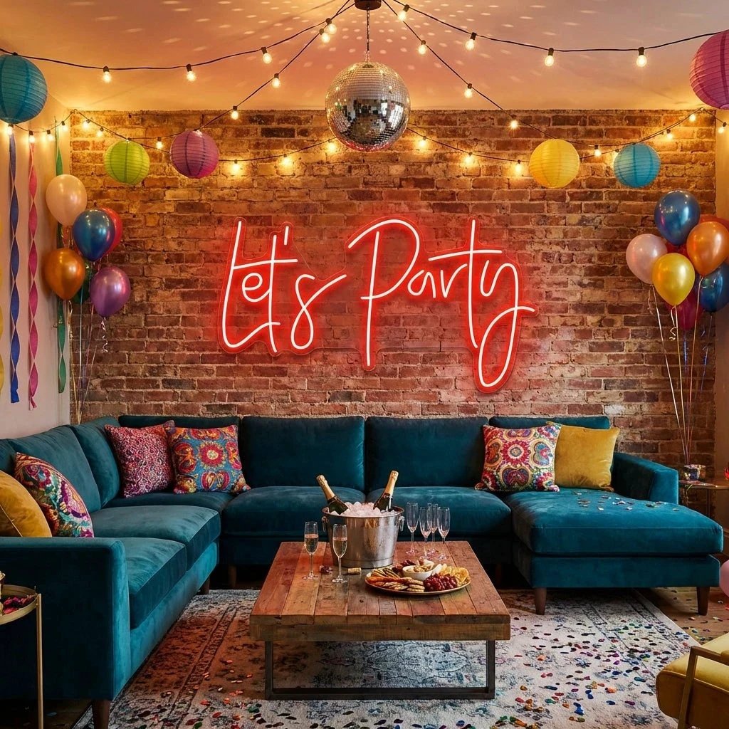 Let's Party Led Neon Sign Light