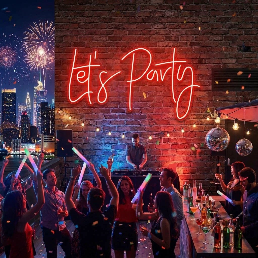 Let's Party Led Neon Sign Light