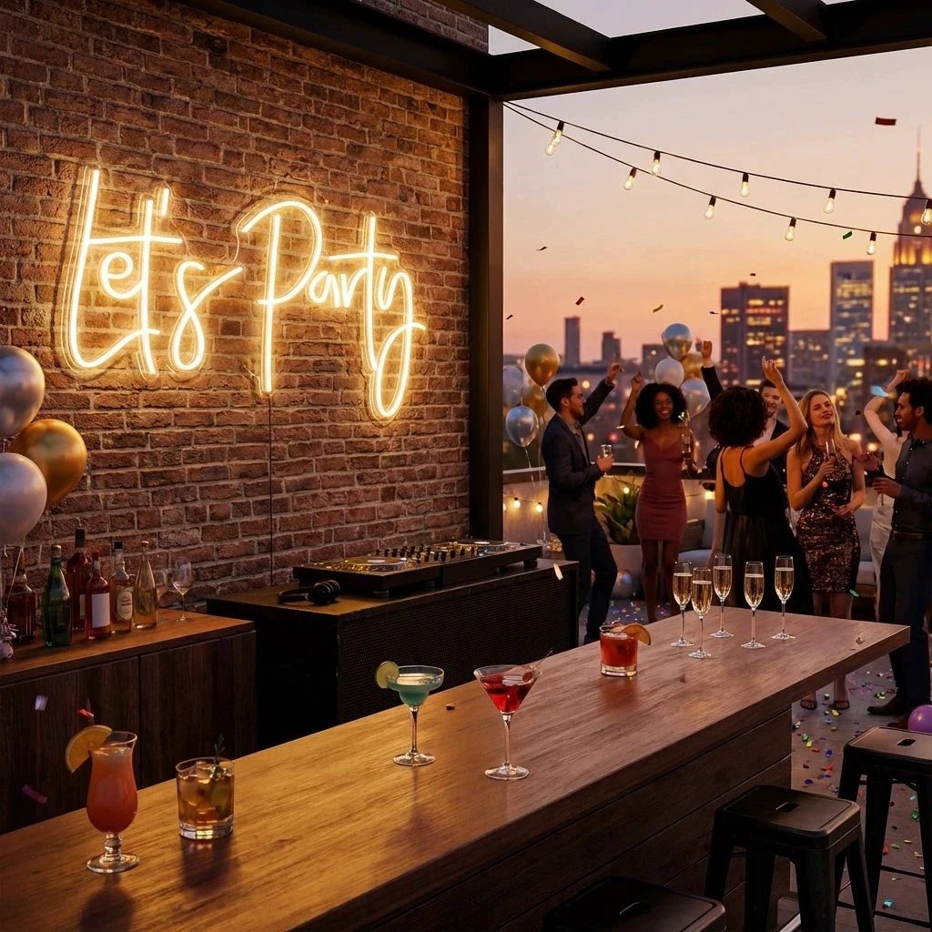 Let's Party Led Neon Sign Light