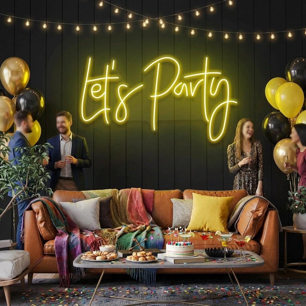 Let's Party Led Neon Sign Light