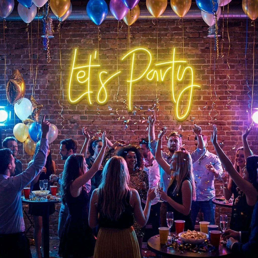 Let's Party Led Neon Sign Light