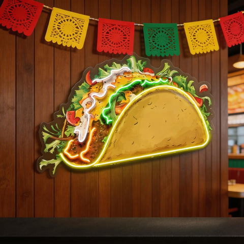 Let’s Taco’Bout It LED Neon Sign Light Pop Art