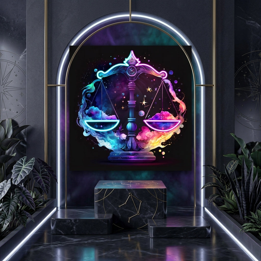 Libra Zodiac Horoscope Neon Sign