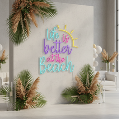 Life is Better At The Beach Led Neon Sign Custom Summer Neon Sign