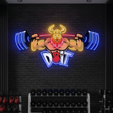 Lifting Barbell LED Neon Sign Gym Game Room Decor Sign