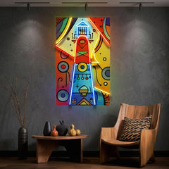 Lighthouse Painting In Abstract Art LED Neon Sign Light Pop Art