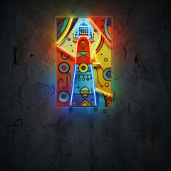 Lighthouse Painting In Abstract Art LED Neon Sign Light Pop Art