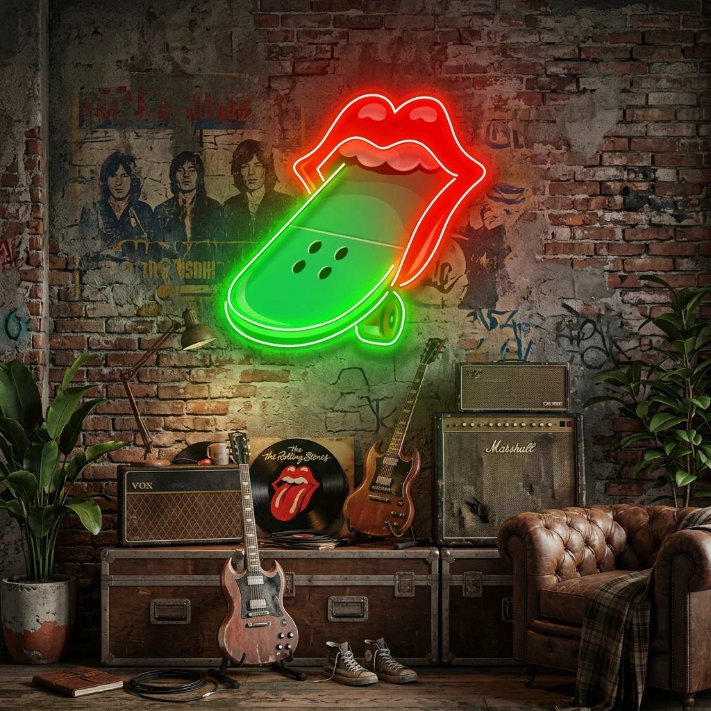 Lip Skateboard Artwork Led Neon Sign Light