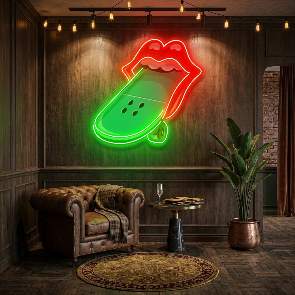 Lip Skateboard Artwork Led Neon Sign Light
