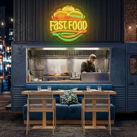 Logo For Fast Food Artwork Led Neon Sign Light