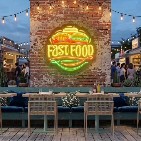 Logo For Fast Food Artwork Led Neon Sign Light