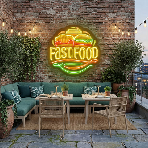 Logo For Fast Food Artwork Led Neon Sign Light
