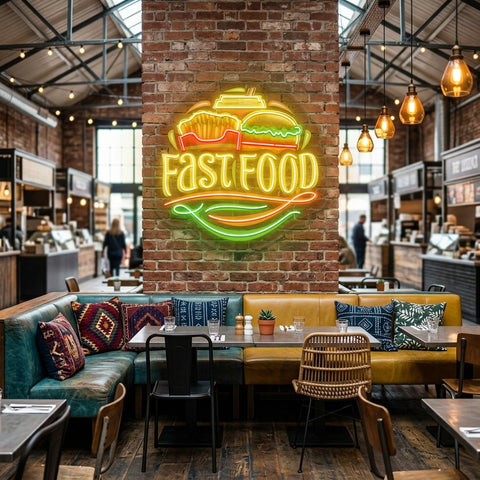 Logo For Fast Food Artwork Led Neon Sign Light