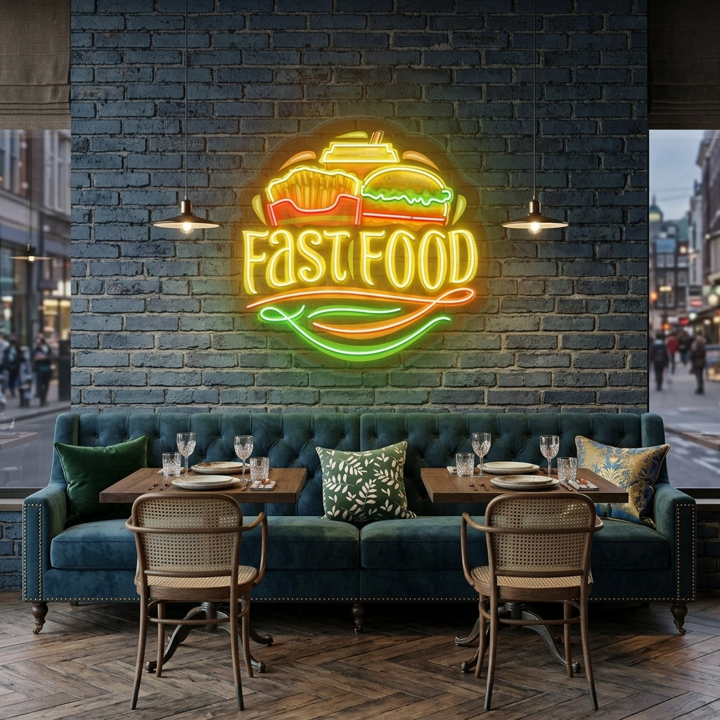 Logo For Fast Food Artwork Led Neon Sign Light