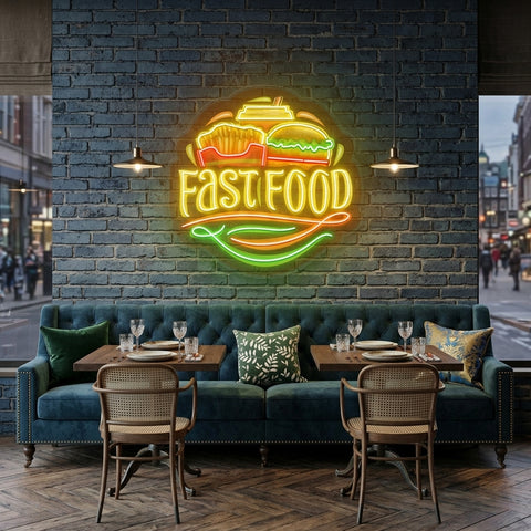 Logo For Fast Food Artwork Led Neon Sign Light