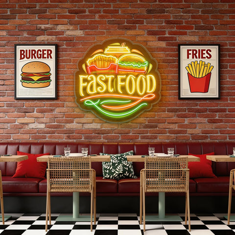 Logo For Fast Food Artwork Led Neon Sign Light