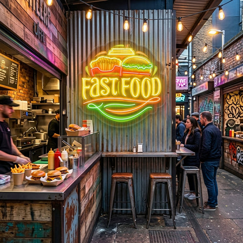 Logo For Fast Food Artwork Led Neon Sign Light