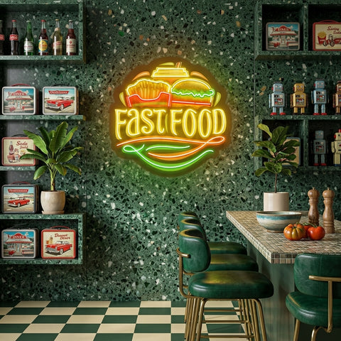 Logo For Fast Food Artwork Led Neon Sign Light