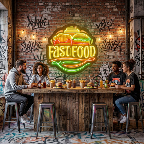 Logo For Fast Food Artwork Led Neon Sign Light