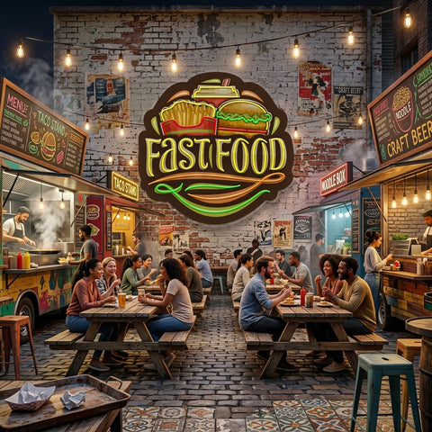 Logo For Fast Food Artwork Led Neon Sign Light