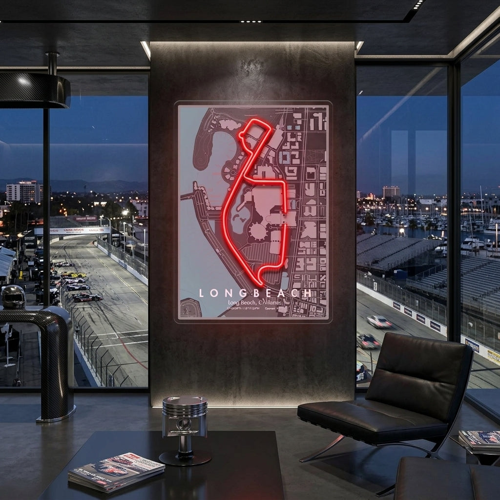 Long Beach F1 Circuit LED Neon Sign Light Pop Art