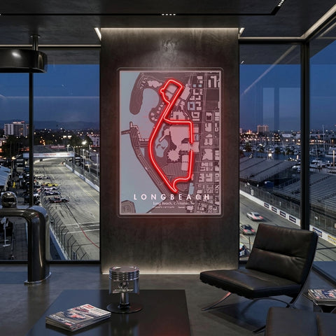 Long Beach F1 Circuit LED Neon Sign Light Pop Art