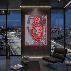 Long Beach F1 Circuit LED Neon Sign Light Pop Art