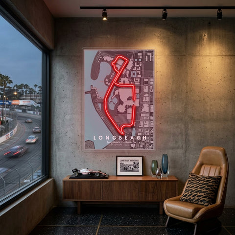 Long Beach F1 Circuit LED Neon Sign Light Pop Art