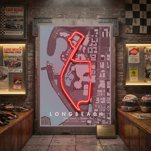 Long Beach F1 Circuit LED Neon Sign Light Pop Art