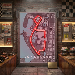 Long Beach F1 Circuit LED Neon Sign Light Pop Art