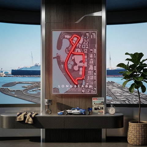 Long Beach F1 Circuit LED Neon Sign Light Pop Art