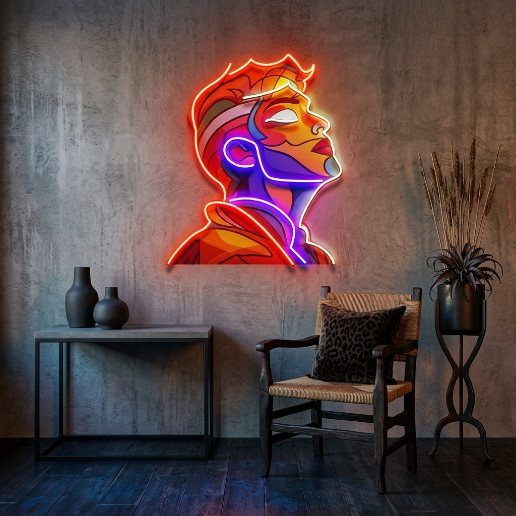 Looking Up High Colorful Portrait Abstract Art LED Neon Sign Light Pop Art