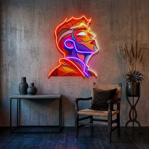 Looking Up High Colorful Portrait Abstract Art LED Neon Sign Light Pop Art