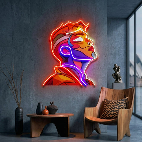 Looking Up High Colorful Portrait Abstract Art LED Neon Sign Light Pop Art