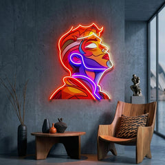 Looking Up High Colorful Portrait Abstract Art LED Neon Sign Light Pop Art