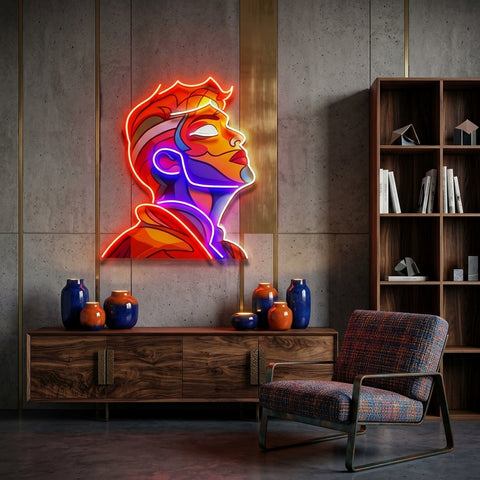 Looking Up High Colorful Portrait Abstract Art LED Neon Sign Light Pop Art