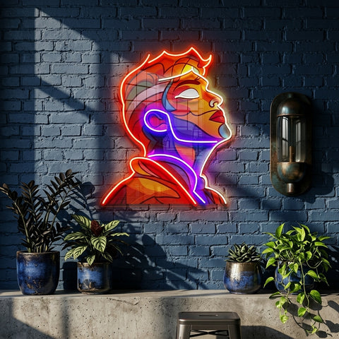 Looking Up High Colorful Portrait Abstract Art LED Neon Sign Light Pop Art