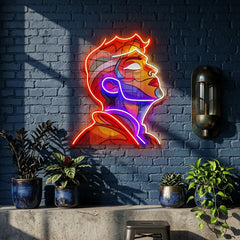 Looking Up High Colorful Portrait Abstract Art LED Neon Sign Light Pop Art